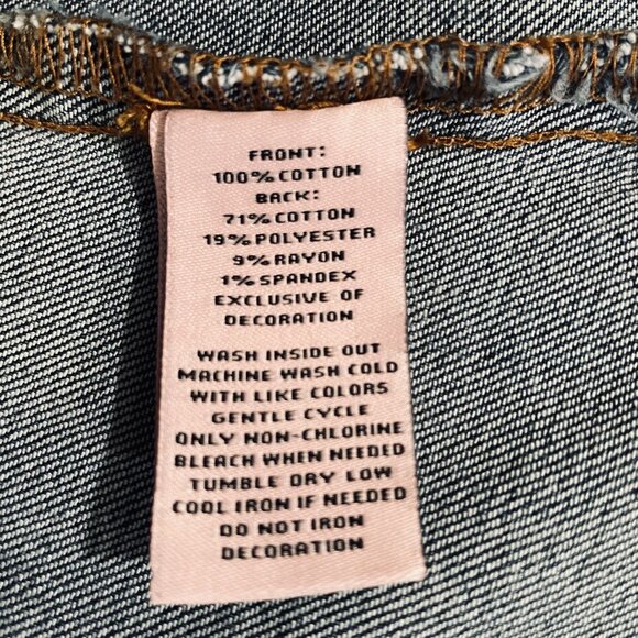 Juicy Couture XS Rhinestone Distressed Denim Jacket Y2K Bling Glam Grunge - Picture 4 of 13